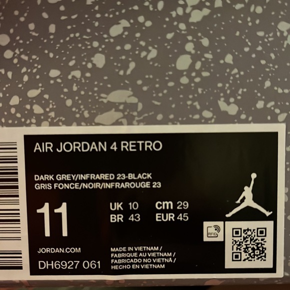 Jordan 4 Retro Infrared Size 11 DH6927 061 - Picture 9 of 9